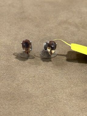 Teardrop Smoky Brown Stud Earrings